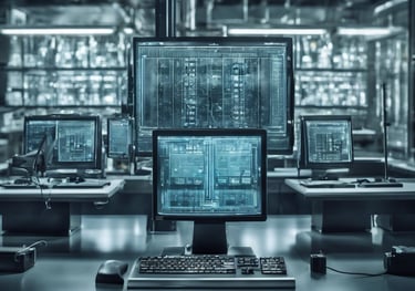 a computer monitor screen with a computer monitor and a keyboard