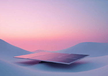 single ai solar panel in desert landscape