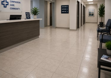 Professional commercial tile floor cleaning for medical offices and waiting areas