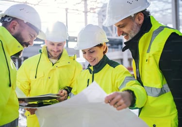 alt="Ingénieur en génie civil sur un chantier de construction - Recrutement BTP Amployer"
