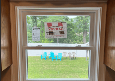 Photo of a new kitchen window installation