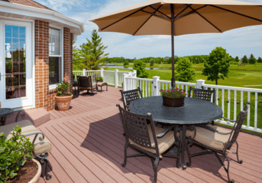 Custom deck construction by Uprise Renovation in Charlotte backyard