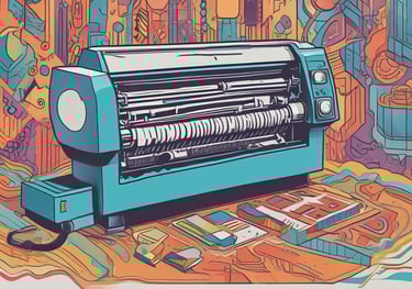 a printing machine that is sitting on a table