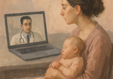 ibu menyusui sedang telekonsultasi dengan dokter laktasi