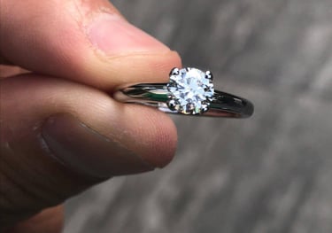 Anillo de Compromiso Solitario Oro Blanco 14k, Diamante GIA