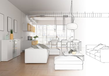 اسكتش تصميم داخلي