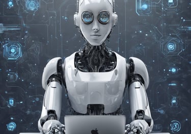 blue and white round illustration