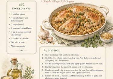 Chicken with garlic bulgur recipe