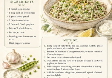 Lemon & Pea Pasta Recipe Card