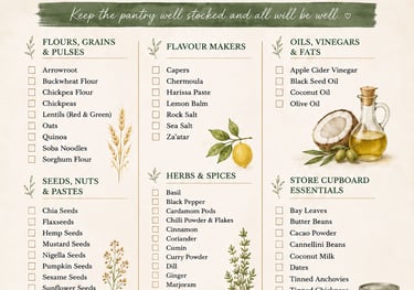 Pantry shopping list