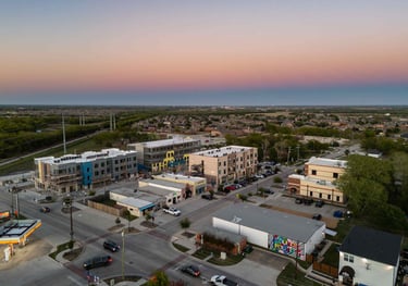 Fate Aerial View at Sunset
