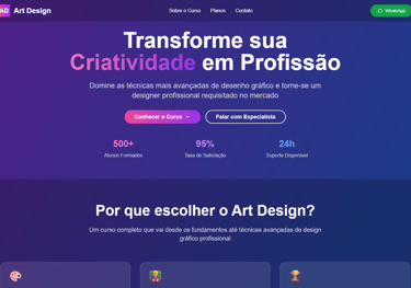 a website page with a purple background and a purple background