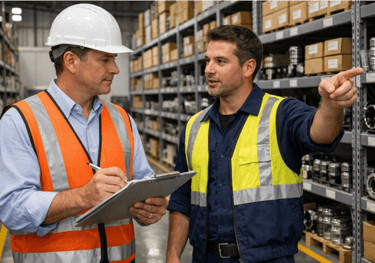 Auditor 5s inspecionando