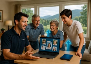 Data migration and backup to protect photos, music and documents at Burlington home