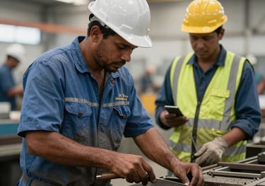 Close-up of legal scales and a gavel on a wooden desk.