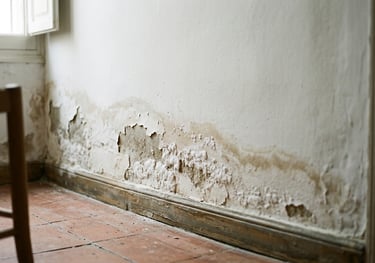 Humedad por capilaridad en pared interior junto al suelo