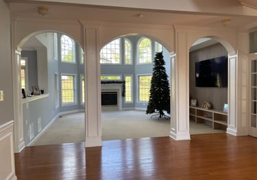 Custom archways and columns installed in a Monmouth County NJ home