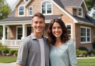 An older couple reviewing retirement plans together in a bright, welcoming room.