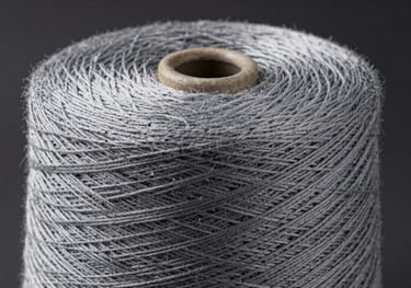 Detailed shot of Kota yarn, showcasing its unique texture and the precision of the weave, on a dark professional background (#1A202C).