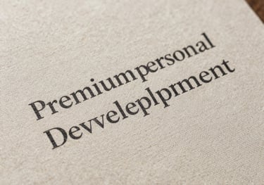 Macro shot of a high-end textured linen paper with minimalist typography, representing the attention to detail in premium personal development branding.
