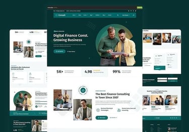 portafolio de diseño de una paginas web sobre, negocios y finazas.