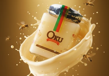 a jar of cream with honey and honey