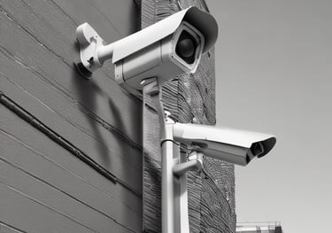A curved facade covered in white latticework