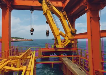 offshore crane on floating platform