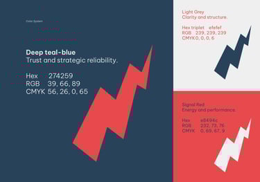Color Palette Rockit consulting brand identity by Andrea Carrassi