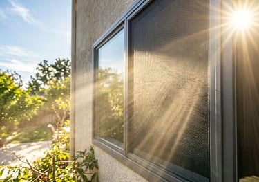A representation of solar screen blocking UV rays