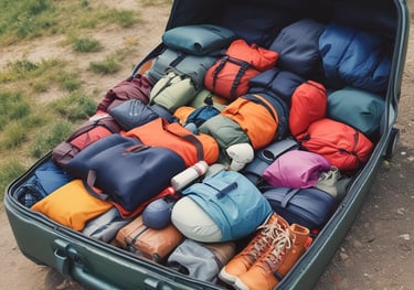 An open suitcase full of little packed bags representing internal baggage we need to unpack.