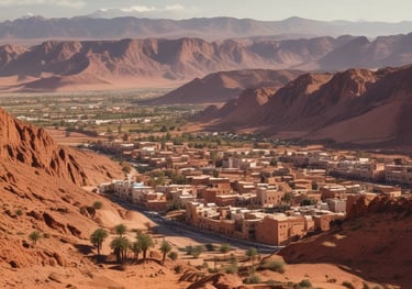 A large rock formation with a building in the middle of it