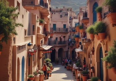 a decorative fountain in the middle of a courtyard