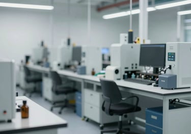 A clean, organized small-scale industrial workshop with modern equipment, representing successful SME business growth and stability.