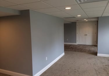 Finished basement after remodel in Columbus, Ohio