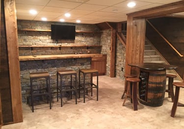 Basement after remodel in Columbus, Ohio