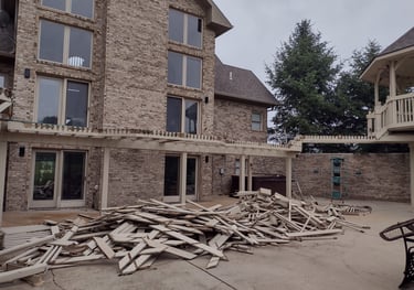 Home before covered wood porch addition in Columbus, Ohio