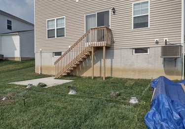 Composite deck installation in Columbus, Ohio backyard