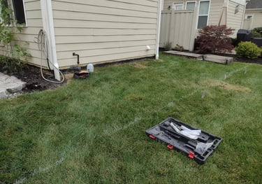 Backyard before paver patio installation in Columbus, Ohio