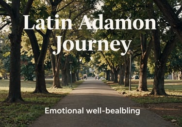 An artistic and clean photography of a path leading through a park with tall trees, soft morning light, Latin American region, representing the journey towards emotional well-being.