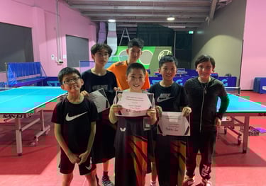 Children displaying their prizes