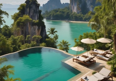 A curved facade covered in white latticework