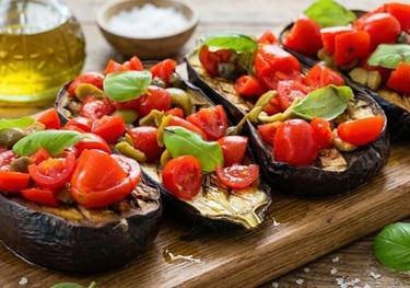 Vegan recipe for eggplant bruschetta