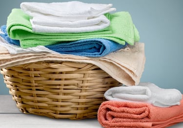 laundry folded in a basket