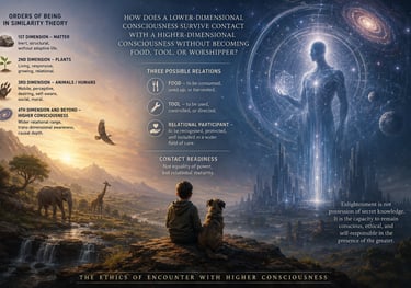 Surviving Contact with Higher-Dimensional Beings Without Becoming Their Food, Tools, or Worshippers.