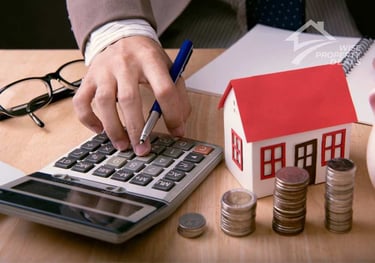 a person is using a calculator to make money