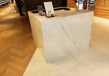 Comptoir d'accueil Bianco Carrara