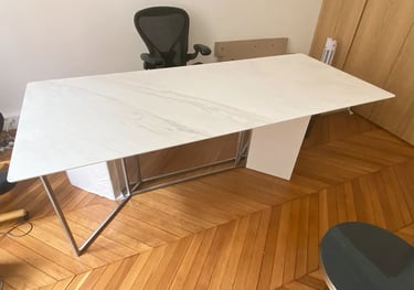 Table bureau Bianco Carrare