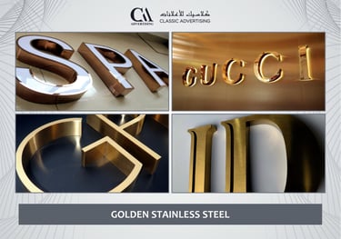 Gold Stainless steel letters