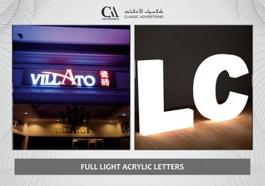 Full Lit Acrylic Letter